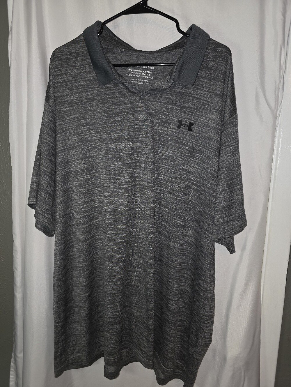 Under Armour The Performance Polo Mens 4XL Gray Heather Space Dye Golf Shirt - Picture 2 of 5